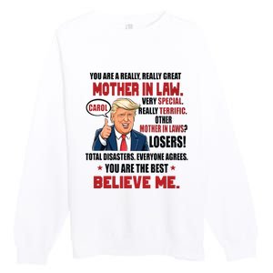 Funny Christmas Gift For Mother In Laws Trump Gift For Motherinlaw From Daugh Premium Crewneck Sweatshirt