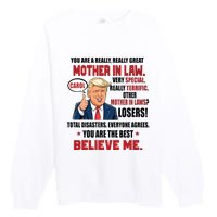 Funny Christmas Gift For Mother In Laws Trump Gift For Motherinlaw From Daugh Premium Crewneck Sweatshirt