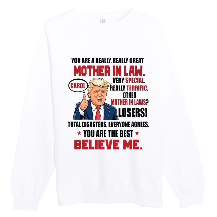 Funny Christmas Gift For Mother In Laws Trump Gift For Motherinlaw From Daugh Premium Crewneck Sweatshirt