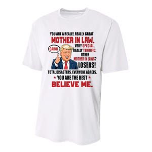 Funny Christmas Gift For Mother In Laws Trump Gift For Motherinlaw From Daugh Performance Sprint T-Shirt