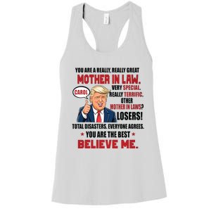 Funny Christmas Gift For Mother In Laws Trump Gift For Motherinlaw From Daugh Women's Racerback Tank