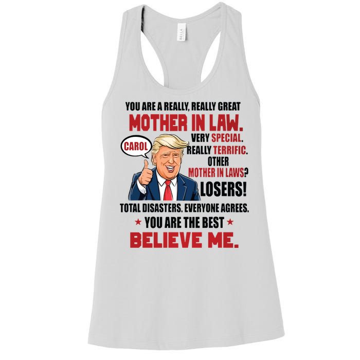 Funny Christmas Gift For Mother In Laws Trump Gift For Motherinlaw From Daugh Women's Racerback Tank