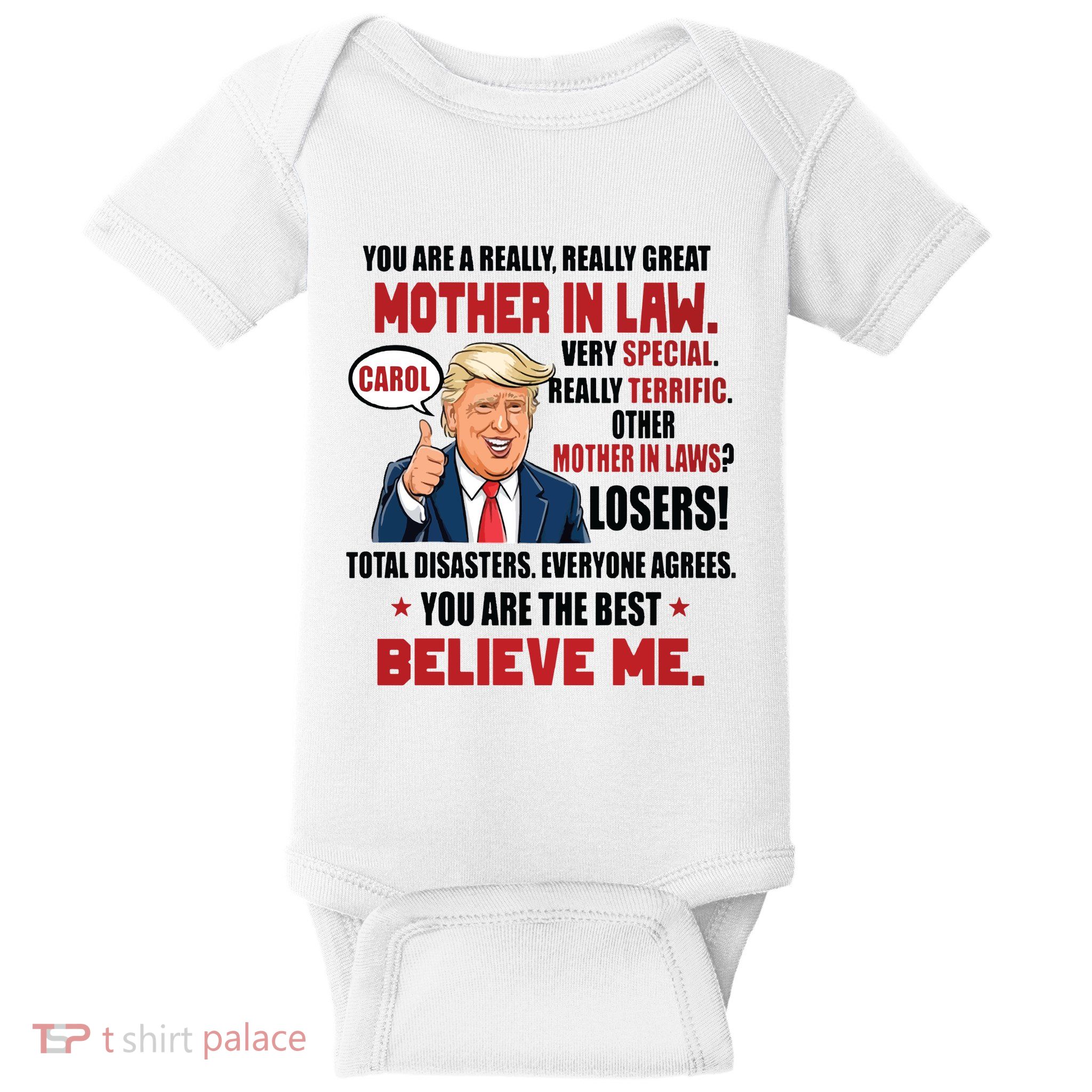 Funny Christmas Gift For Mother In Laws Trump Gift For Motherinlaw From Daugh Baby Bodysuit