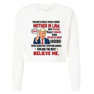 Funny Christmas Gift For Mother In Laws Trump Gift For Motherinlaw From Daugh Cropped Pullover Crew