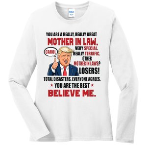 Funny Christmas Gift For Mother In Laws Trump Gift For Motherinlaw From Daugh Ladies Long Sleeve Shirt