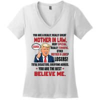 Funny Christmas Gift For Mother In Laws Trump Gift For Motherinlaw From Daugh Women's V-Neck T-Shirt