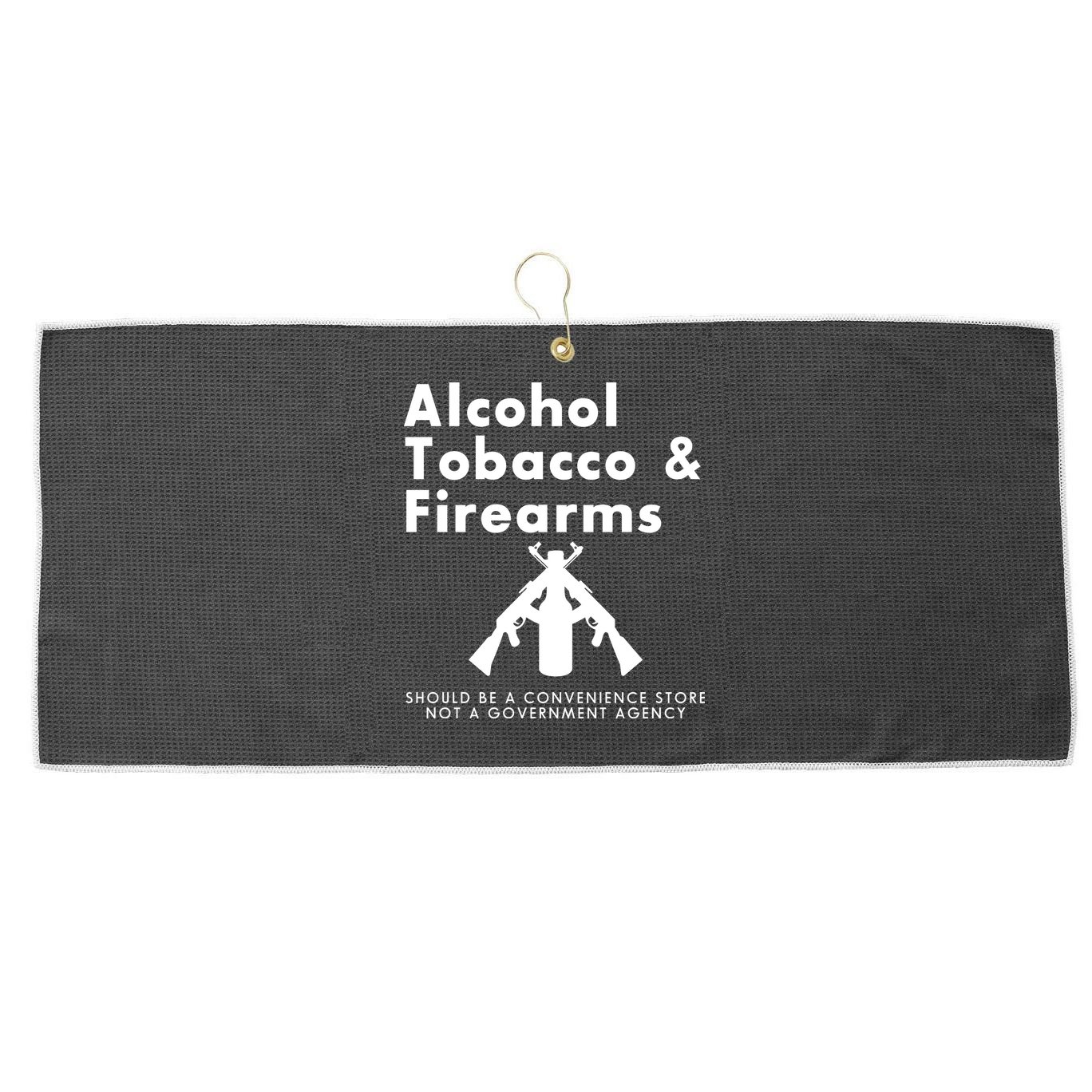 Funny Conservative Gun Rights Second Amendment Large Microfiber Waffle Golf Towel