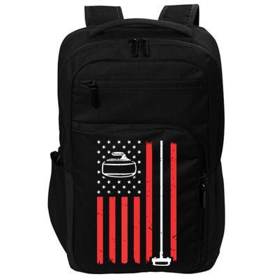 Funny Curling Gift For Men Women Curling Players USA Team Impact Tech Backpack
