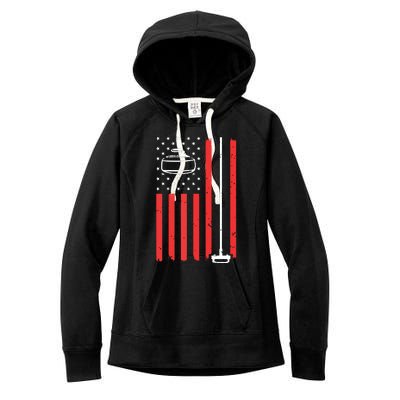 Funny Curling Gift For Men Women Curling Players USA Team Women's Fleece Hoodie