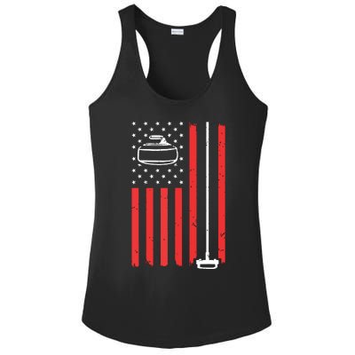 Funny Curling Gift For Men Women Curling Players USA Team Ladies PosiCharge Competitor Racerback Tank