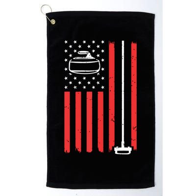 Funny Curling Gift For Men Women Curling Players USA Team Platinum Collection Golf Towel