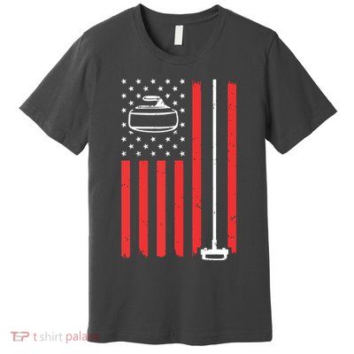 Funny Curling Gift For Men Women Curling Players USA Team Premium T-Shirt