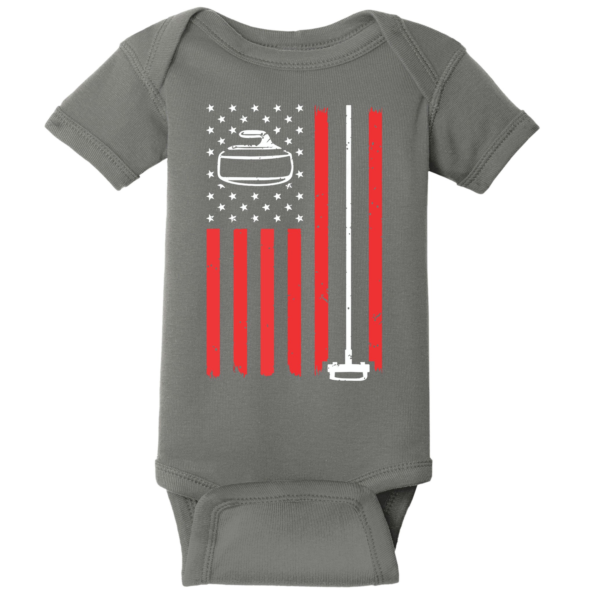 Funny Curling Gift For Men Women Curling Players USA Team Baby Bodysuit