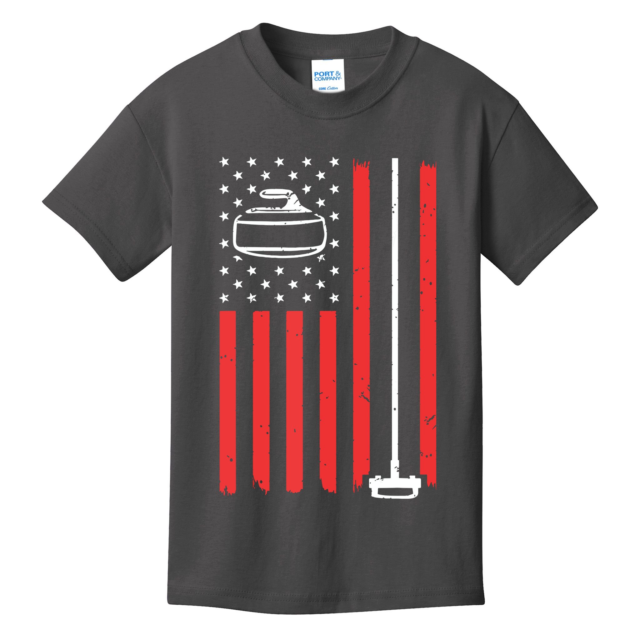 Funny Curling Gift For Men Women Curling Players USA Team Kids T-Shirt