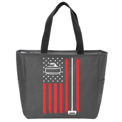 Funny Curling Gift For Men Women Curling Players USA Team Zip Tote Bag