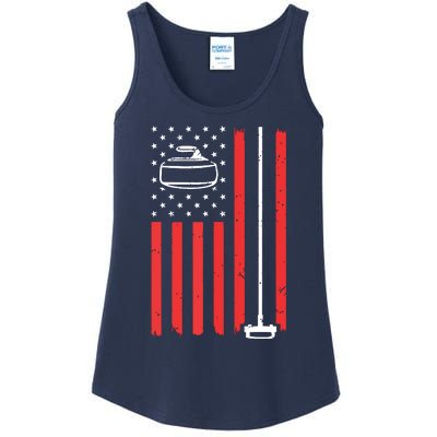 Funny Curling Gift For Men Women Curling Players USA Team Ladies Essential Tank