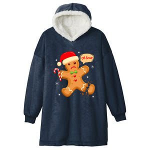 Funny Christmas Gingerbread Man Cookie Oh Snap Xmas Pjs Gift Hooded Wearable Blanket