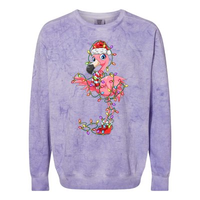 Flamingo Christmas Gift Pink Flamingo Gift Colorblast Crewneck Sweatshirt