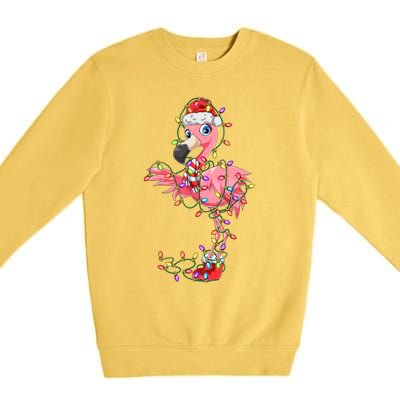 Flamingo Christmas Gift Pink Flamingo Gift Premium Crewneck Sweatshirt