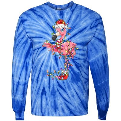 Flamingo Christmas Gift Pink Flamingo Gift Tie-Dye Long Sleeve Shirt