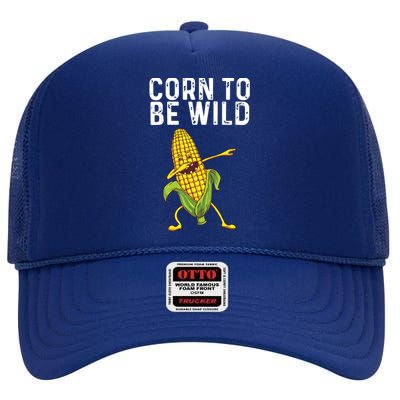 Funny Corn Gift For Men Women Corn On The Cob Costume Farmer High Crown Mesh Back Trucker Hat