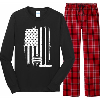 Funny Curling Gift For Men Women Curling Players USA Team Long Sleeve Pajama Set