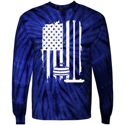 Funny Curling Gift For Men Women Curling Players USA Team Tie-Dye Long Sleeve Shirt