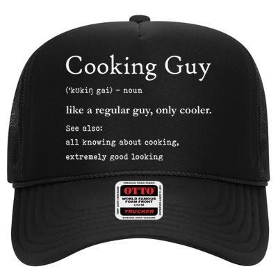 Funny Cooking Guy Definition Gift For Cook Lovers High Crown Mesh Back Trucker Hat