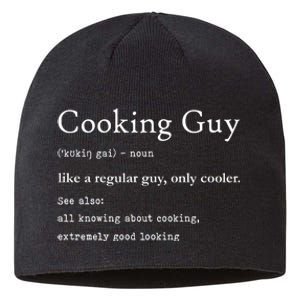 Funny Cooking Guy Definition Gift For Cook Lovers Sustainable Beanie