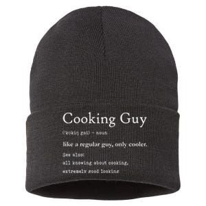 Funny Cooking Guy Definition Gift For Cook Lovers Sustainable Knit Beanie