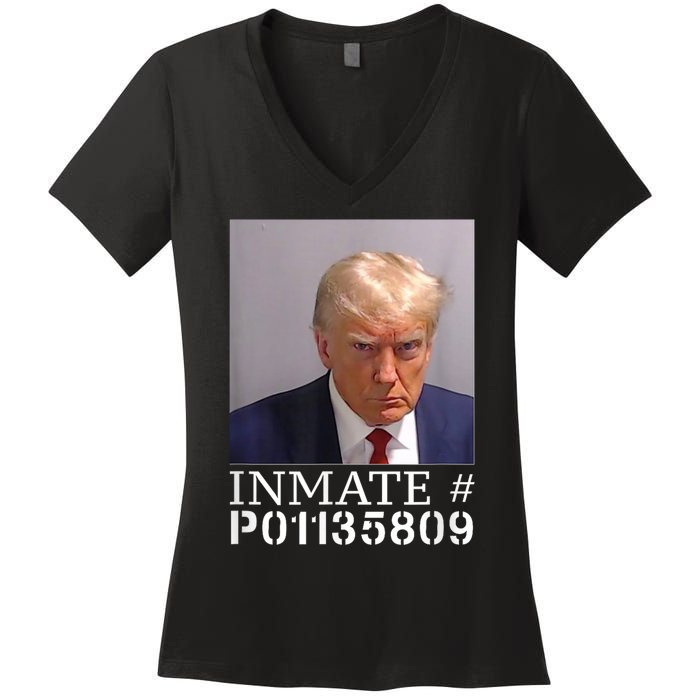 Fulton County Georgia Jail Prisoner Inmate P01135809 Mugshot Women's V-Neck T-Shirt