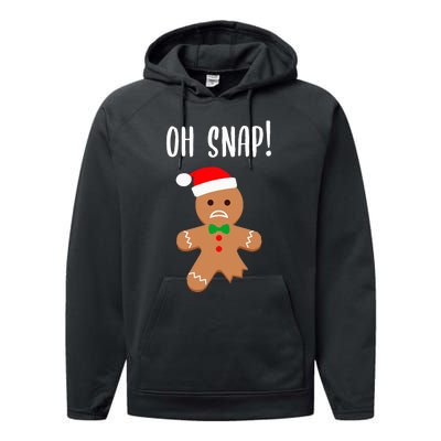 Funny Christmas Gingerbread Man Oh Snap Performance Fleece Hoodie