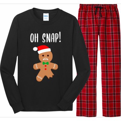 Funny Christmas Gingerbread Man Oh Snap Long Sleeve Pajama Set