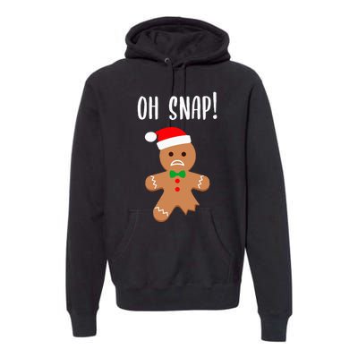 Funny Christmas Gingerbread Man Oh Snap Premium Hoodie