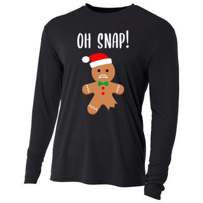 Funny Christmas Gingerbread Man Oh Snap Cooling Performance Long Sleeve Crew