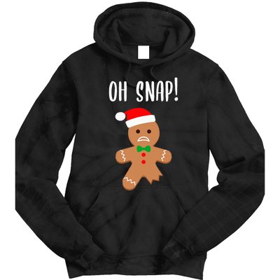 Funny Christmas Gingerbread Man Oh Snap Tie Dye Hoodie