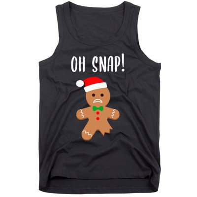 Funny Christmas Gingerbread Man Oh Snap Tank Top