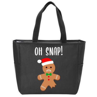 Funny Christmas Gingerbread Man Oh Snap Zip Tote Bag