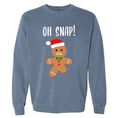 Funny Christmas Gingerbread Man Oh Snap Garment-Dyed Sweatshirt