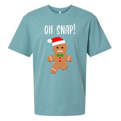 Funny Christmas Gingerbread Man Oh Snap Sueded Cloud Jersey T-Shirt