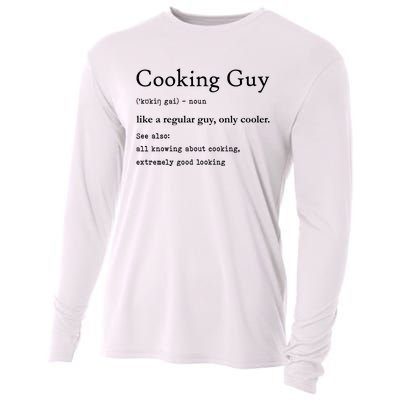 Funny Cooking Guy Definition Gift For Cook Lovers Cooling Performance Long Sleeve Crew