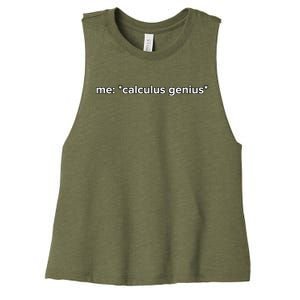 Funny Calculus Genius Meme Math Women's Racerback Cropped Tank