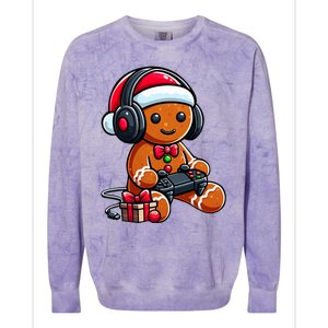 Funny Christmas Gamer Gingerbread Xmas Gaming Colorblast Crewneck Sweatshirt