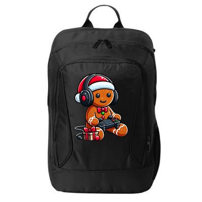 Funny Christmas Gamer Gingerbread Xmas Gaming City Backpack