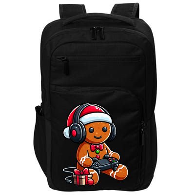 Funny Christmas Gamer Gingerbread Xmas Gaming Impact Tech Backpack