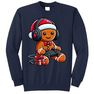 Funny Christmas Gamer Gingerbread Xmas Gaming Tall Sweatshirt