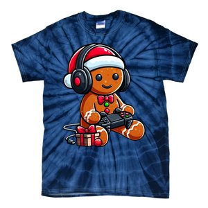 Funny Christmas Gamer Gingerbread Xmas Gaming Tie-Dye T-Shirt