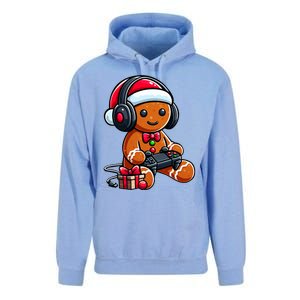 Funny Christmas Gamer Gingerbread Xmas Gaming Unisex Surf Hoodie