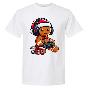 Funny Christmas Gamer Gingerbread Xmas Gaming Garment-Dyed Heavyweight T-Shirt