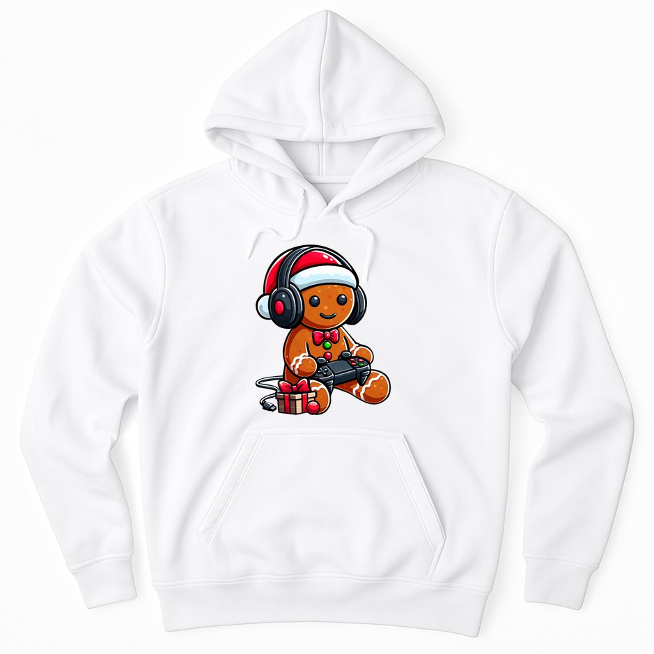 Funny Christmas Gamer Gingerbread Xmas Gaming Hoodie